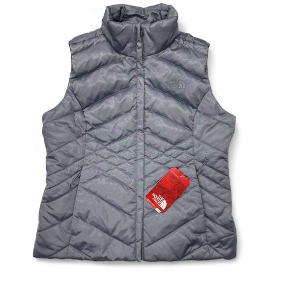 The North Face Aconcagua Vest Womens M Medium 550 Down Fill Gray Puffer Urban - Picture 1 of 12